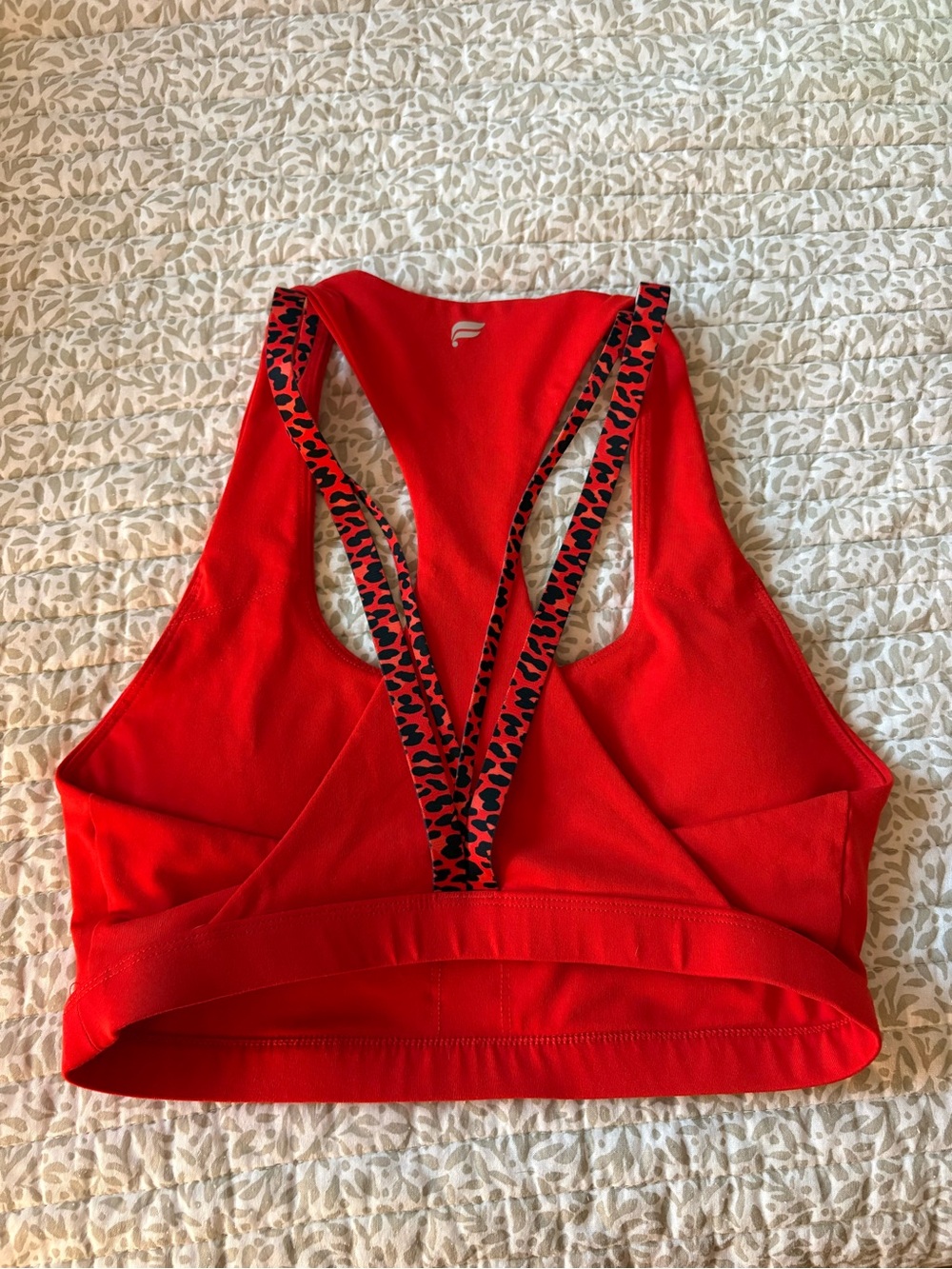 Fabletics Red Racerback Sports Bra - Picture 2 of 2